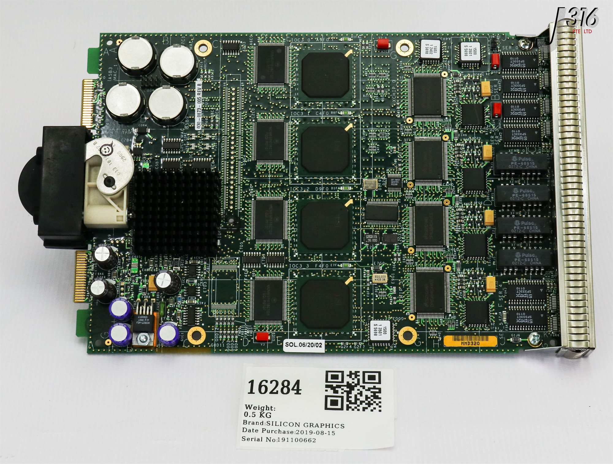 二本セット 16284 SILICON GRAPHICS PCB, SGI XIO 4 PORT ETHERNET BOARD 030-0873
